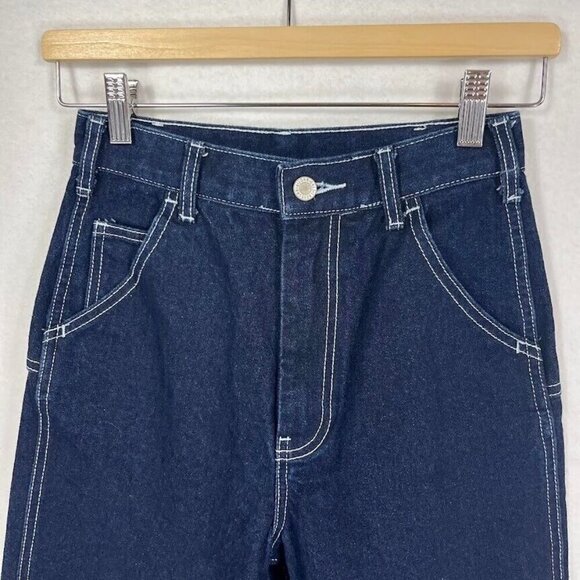 John Galt Brandy Melville Double Knee Straight Leg High Waisted Denim Jeans S - Picture 3 of 7